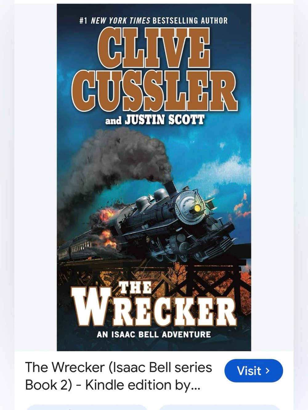 #3073**& Justin Scott The Wrecker - Blue Hardcover Book